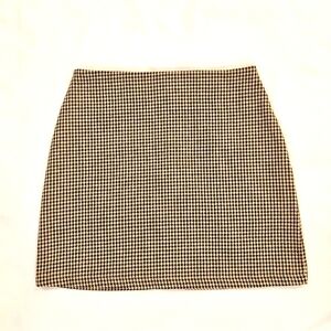 SHEIN Houndstooth Skirt Brown